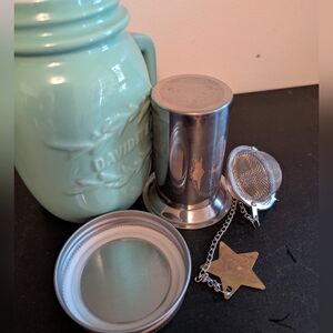 David’s Tea | Mason Jar Type Mug w Infuser + EXTRA infusion Ball With Star